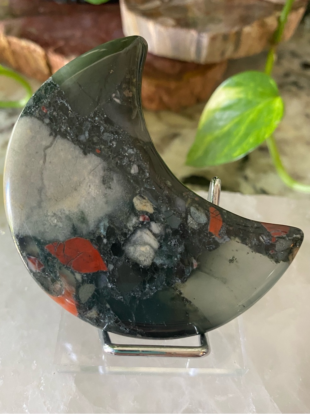 🌙✨ 3” African Bloodstone Moon ✨🌙